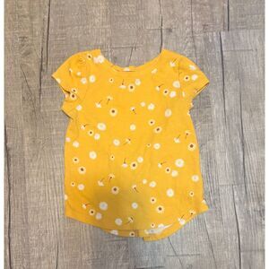 Cat & Jack Girls 2T Yellow Daisy Short Sleeve Shirt Toddler Tee Floral Top